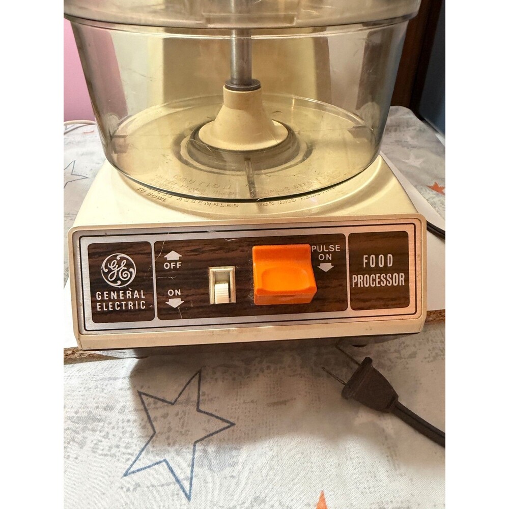 Vintage GE Food Processor D1-4200 Brown - Missing Blade & Button - Parts ONLY